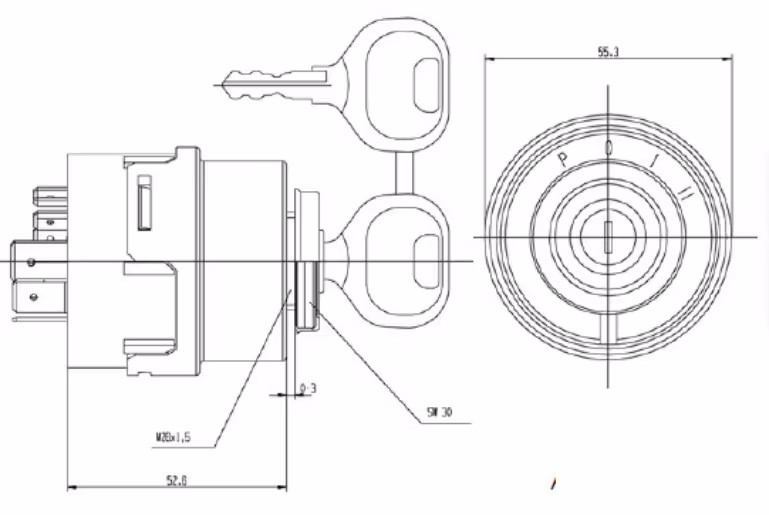 Contacteur de démarrage 4 positions Case IH 1532371C1
