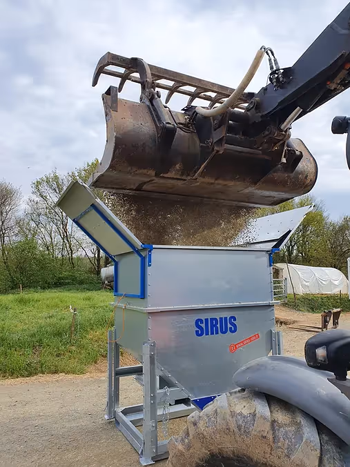 Container HOPPER - Sortie déportée 2150L pied + toit chargement