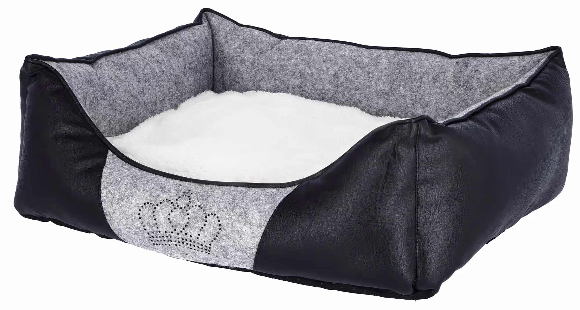 Corbeille Chiara gris clair/noir, 55X45X18cm