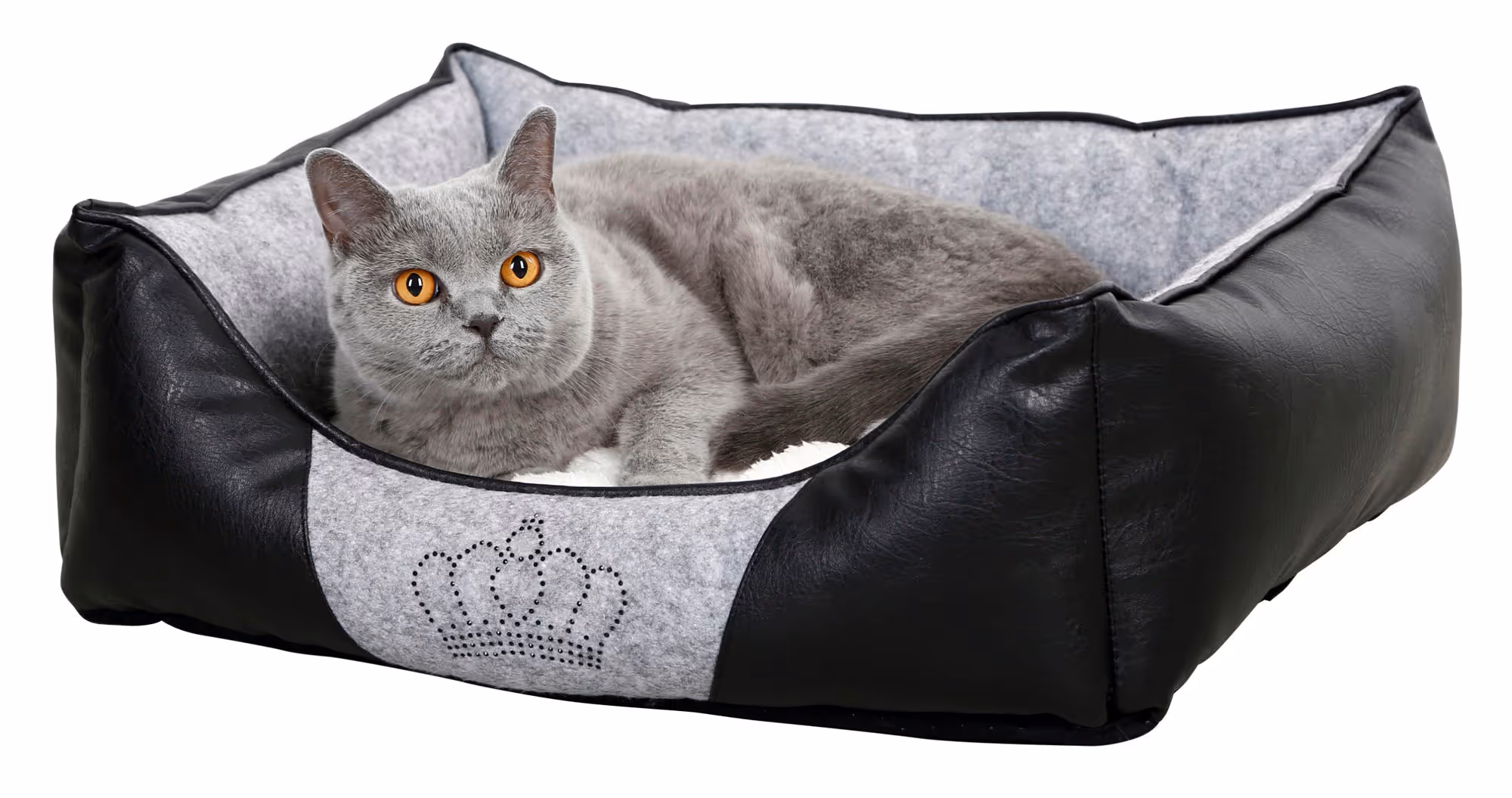 Corbeille Chiara gris clair/noir, 55X45X18cm