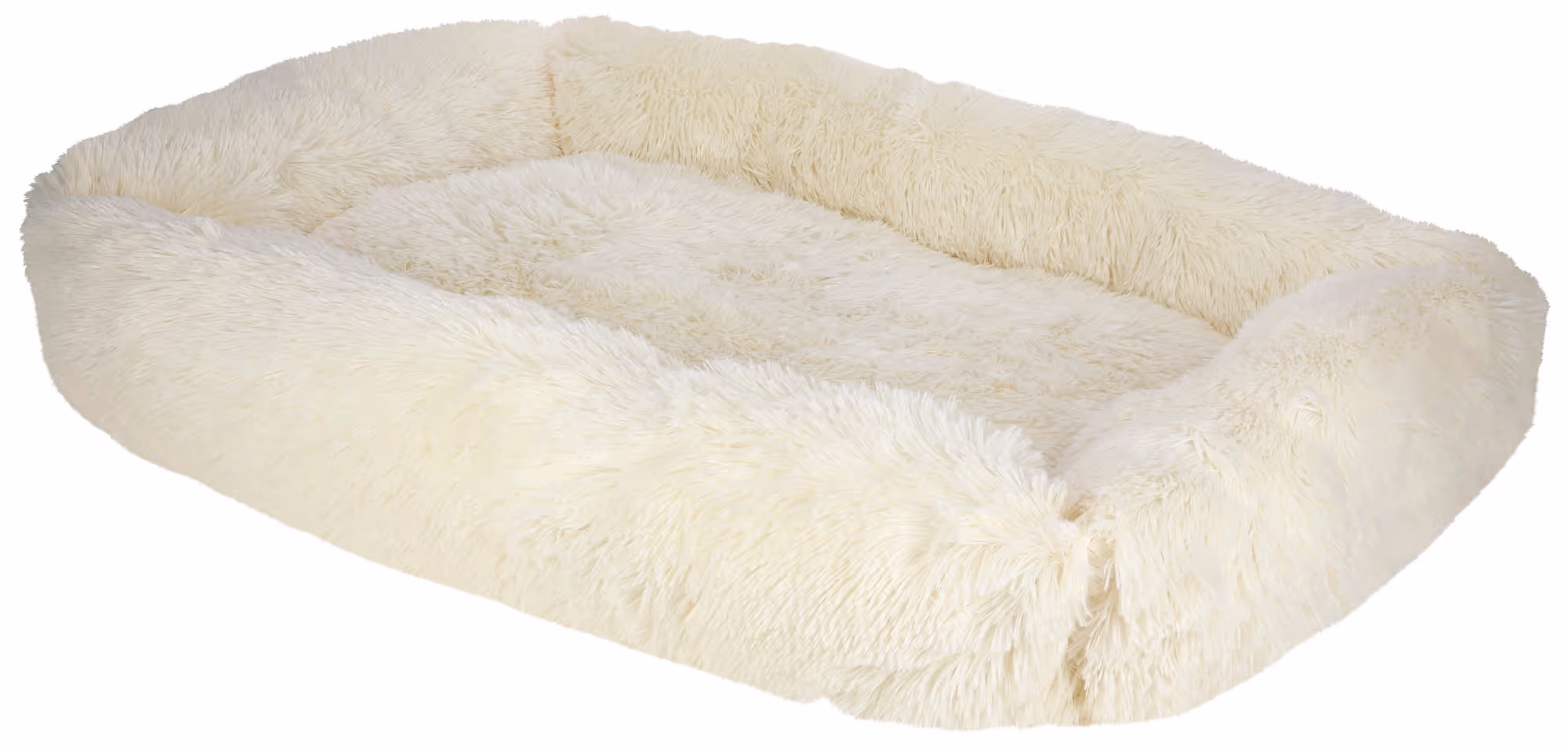 Corbeille Fluffy crème, 100X70 cm