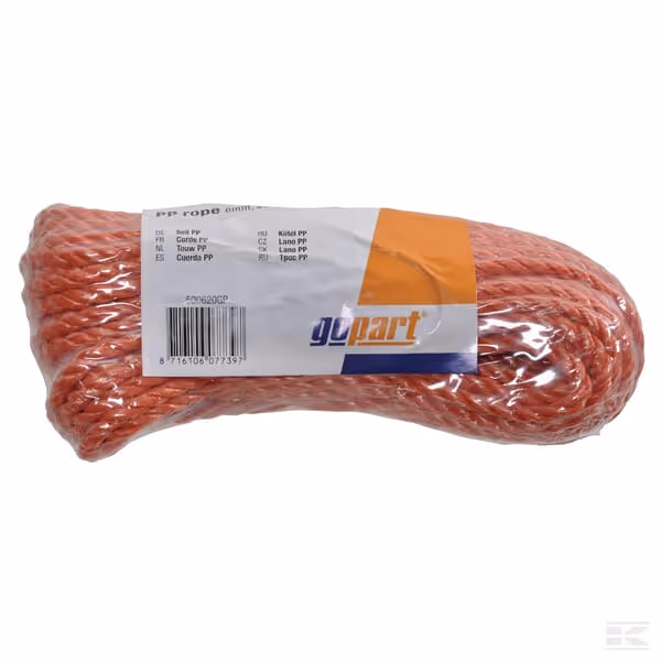 Corde PP orange 8 mm, 20 m