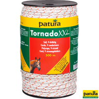 Corde tressée TORNADO XXL, 500 m, 3 cuivre - 6 inox, blanc/rouge