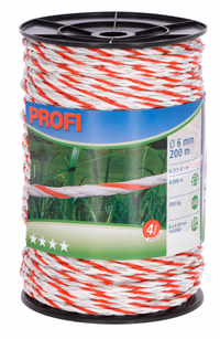 Cordelette Profi 6mm 200m 6x0,30 TriC blanc/rouge