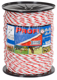 Cordelette Profi 6mm 500m 6x0,30 TriC blanc/rouge