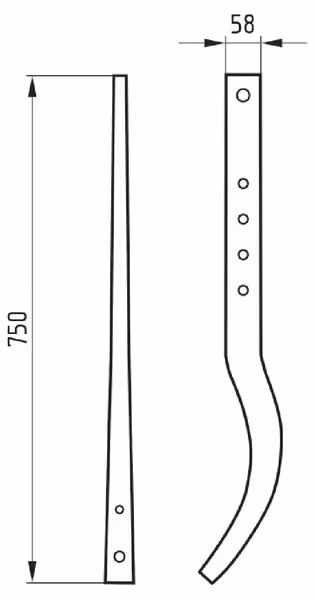 Corps de charrue 750 mm, Farmet