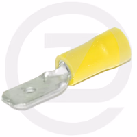 Cosse jaune thermo. plate mâle 6.3 x 0.8mm - 10 pcs