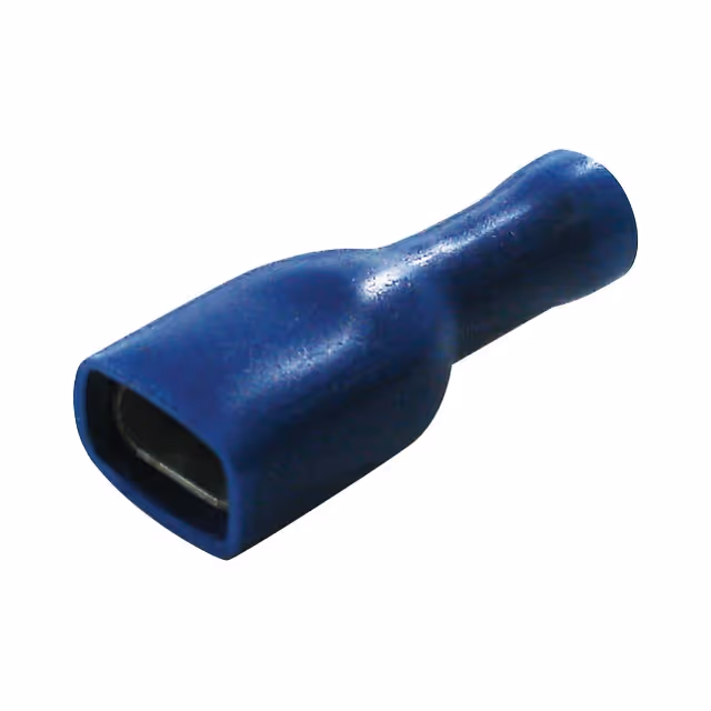 Cosse plate femelle bleu isolee 6,3mm blister de 15