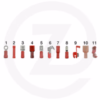 Cosse plate femelle isolee rouge 6.3 x 0.8mm (bl. 10 pcs)