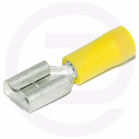 Cosse plate femelle jaune 9.5 x 1.1 mm (bl. 5 pcs)