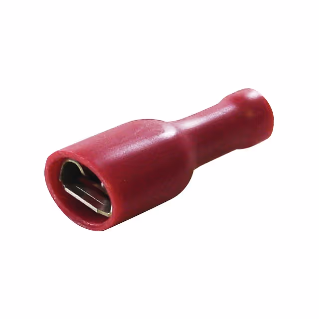 Cosse plate femelle rouge isolee 6,3mm blister de 15