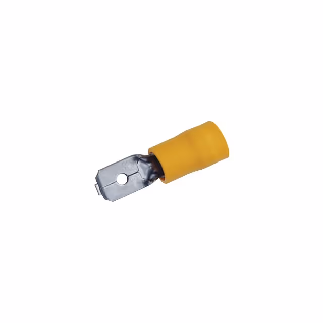 Cosse plate male jaune 6,3mm blister de 15