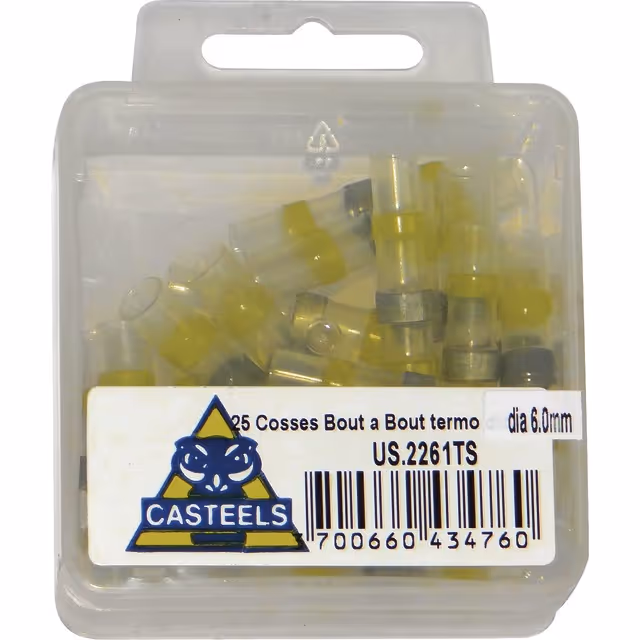 Cosse raccord bout a bout thermoretractable a souder jaune boite de 25