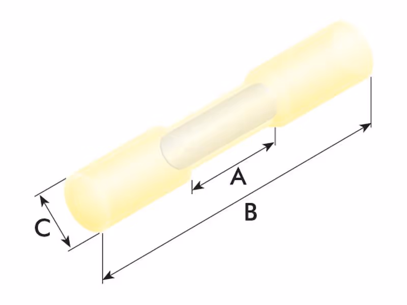 Cosse raccord thermo. à souder Jaune - Vendu par 10