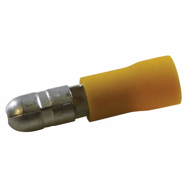 Cosse ronde male jaune 5mm blister de 16