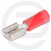 Cosse rouge thermo. plate femelle 6.3 x 0.8 mm - (blis. 10 pcs)