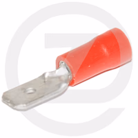 Cosse rouge thermo. plate mâle 6.3 x 0.8mm - (blis. 10 pcs)