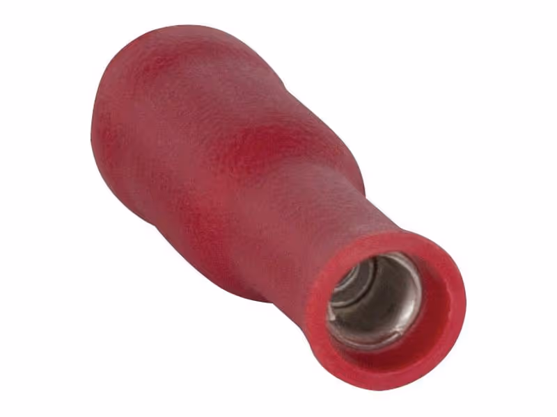 Cosses cylindriques, double Grip - Femelle, 4.0mm, rouges (0.5 - 1.5mm) - Vendu par 100