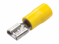Cosses, double Grip - Femelle, 6.3mm, jaunes (4.0 - 6.0mm) - Vendu par 100
