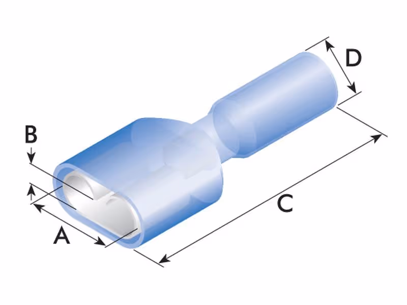 Cosses thermo. femelle (1- 2.5mm²) Bleu - Vendu par 10
