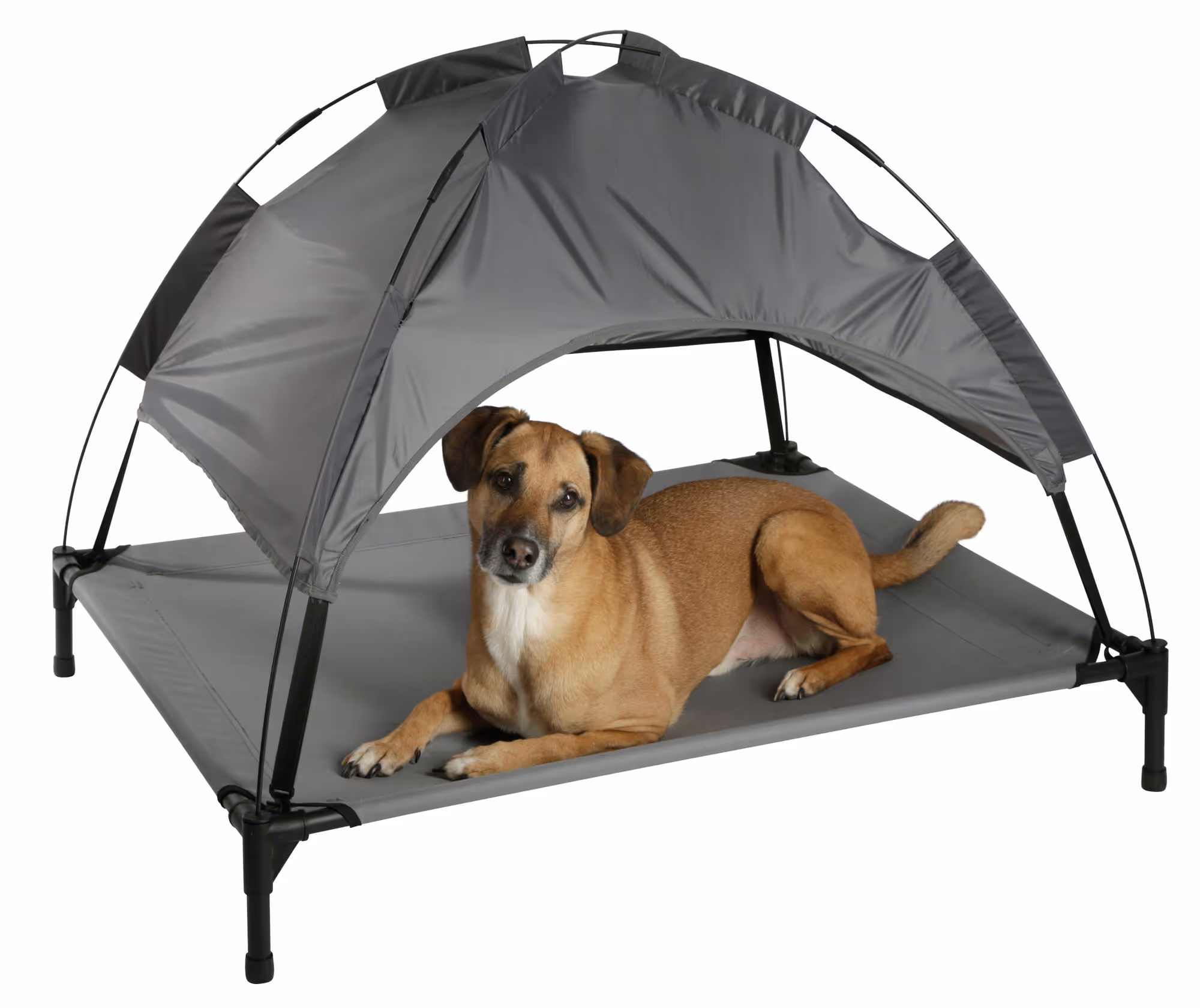 Couchette chien Vacation Top gris, avec toit, 105X86X75cm