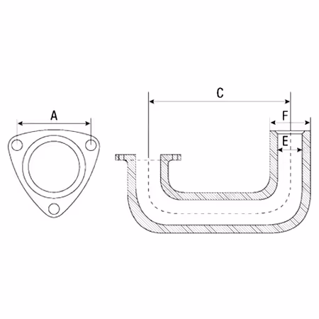 Coude d'échappement Ø45 mm Fiat 5164163