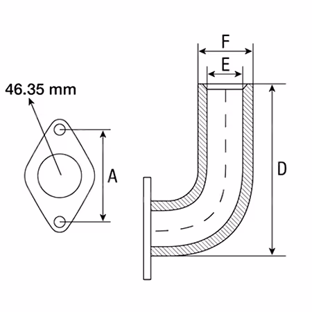 Coude d'échappement Ø51 mm Renault 7700006422