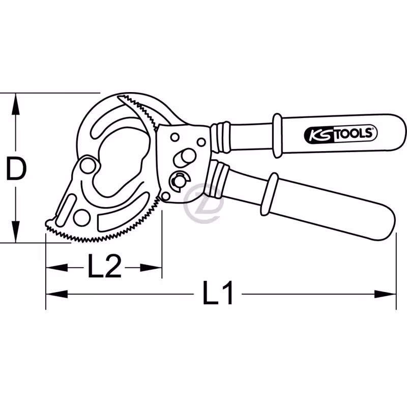 Coupe câble à cliquet isolé, 530mm