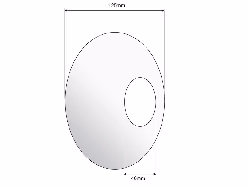 Coupelle pour barre ronde, Ø intérieur (mm): 40mm, Ø extérieur (mm): 125mm.