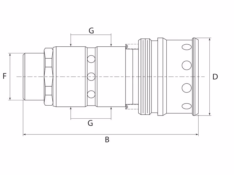 Coupleur 1/2'' - adaptable sur tracteurs Ford, New Holland, Fiat - ref 47922057