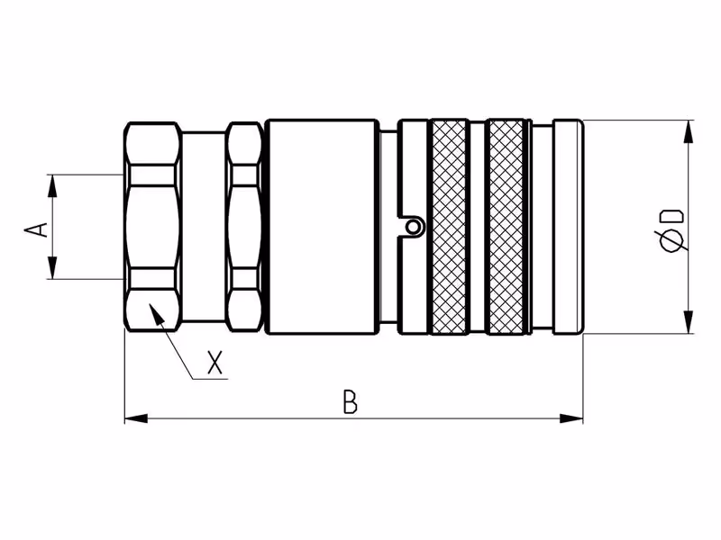 Coupleur à face plane Femelle Sparex 1/2'', filetage Filetage femelle 3/4'' BSP