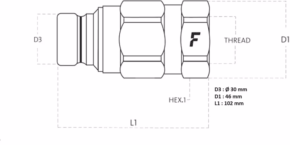 Coupleur Face plane 3/4 mâle BSP 