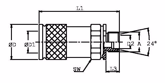 Coupleur face plane femelle M18X150