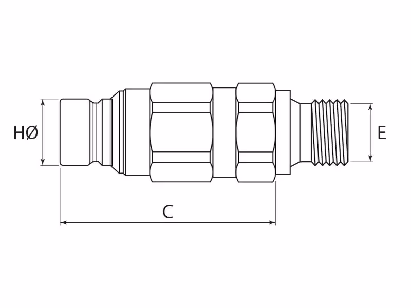 Coupleur face plane Mâle Stauff 1/2'', filetage Filetage mâle M22 x 1.50