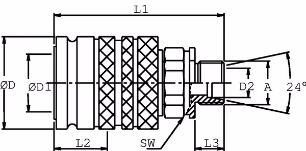 Coupleur femelle 1/2-M18x1,5