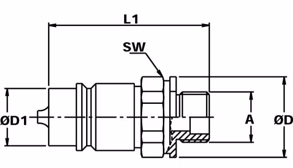 Coupleur mâle 1/2'' - 1/2'' BSP