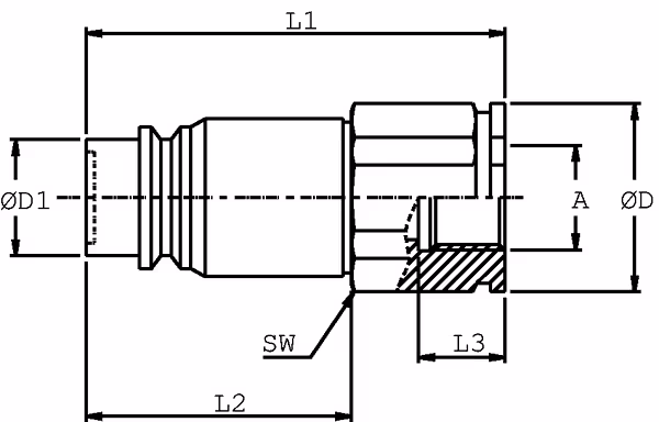 Coupleurs, mâle 1/2" - 1/2" BSP gopart