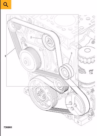 Courroie accessoire moteur avec air conditionné JCB 320/08764