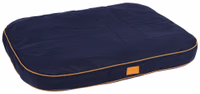 Coussin Jerome bleu foncé/cognac, 80X60X6cm