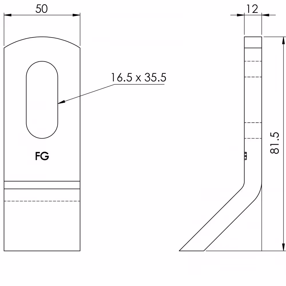 Couteau cuillère 50x81.5x12 mm Muthing MU000449