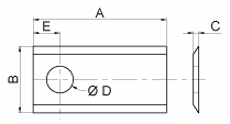 Couteau de faucheuse 117x42x4.5 mm Ø18.25 mm