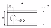 Couteau de faucheuse gauche 98x49x3 mm - Ø19 mm