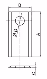 Couteau de faucheuse Kuhn L96 mm Ø16.25 mm 56150000