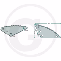 Couteau de mélangeur de fourrage Strautmann 60903500 Adaptable
