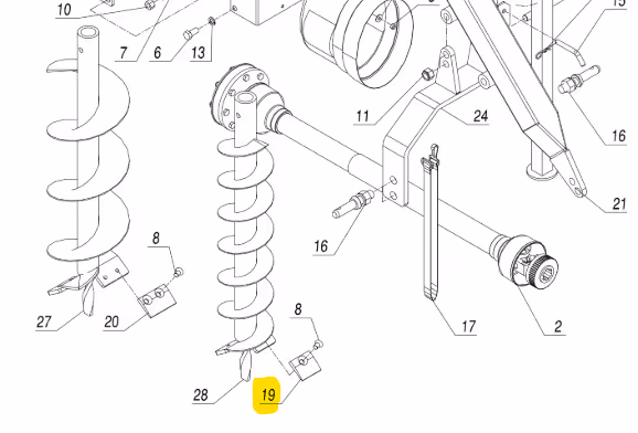 Couteau de tarière Ø 150 Rabaud 706042