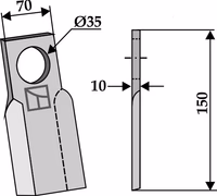 Couteau droit - droite