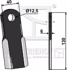 Fleau broyeur droit Adaptable