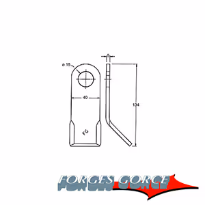 Fleau broyeur Forges Gorce 360.15.047, 5.254.02, 1.39.206 Adaptable