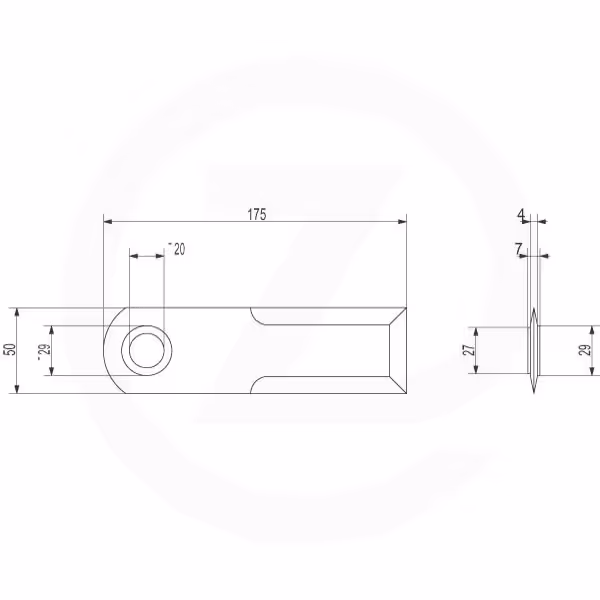 Couteau hacheur pour broyeur - 4 mm - Universel 
