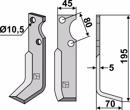 Lame fraise rotative Goldoni Droit 8834 Adaptable